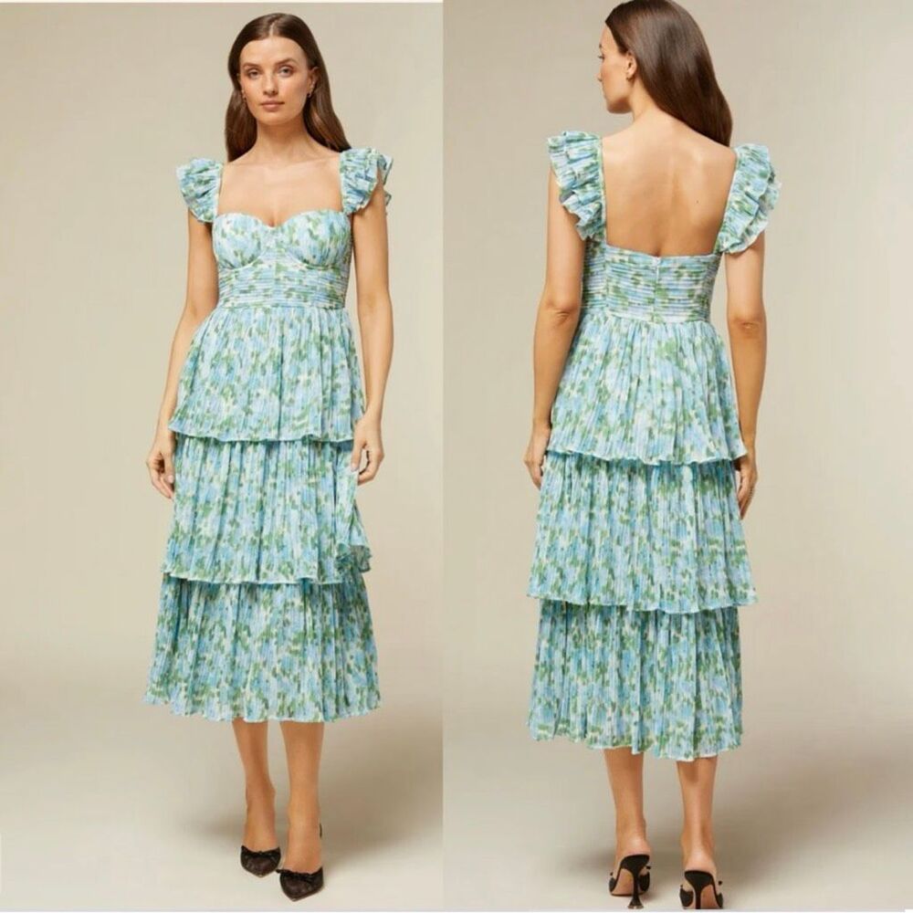 Rachel Parcell Corset Pleated Midi Dress